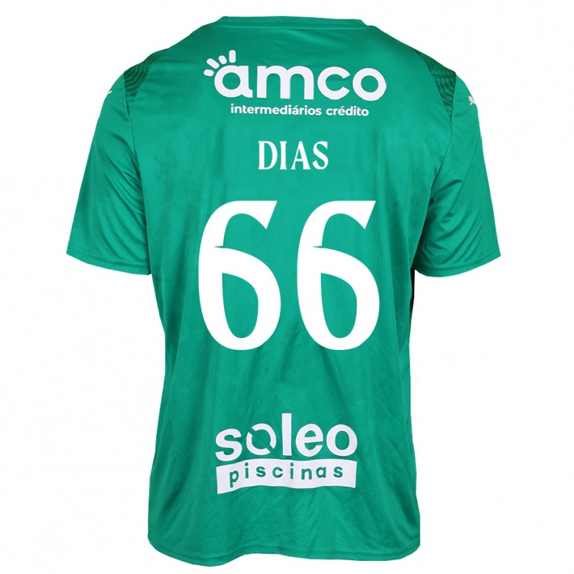 Danxen Mujer Camiseta Gonçalo Dias #66 Verde Blanco Portero Equipación 2025/26 La Camisa México