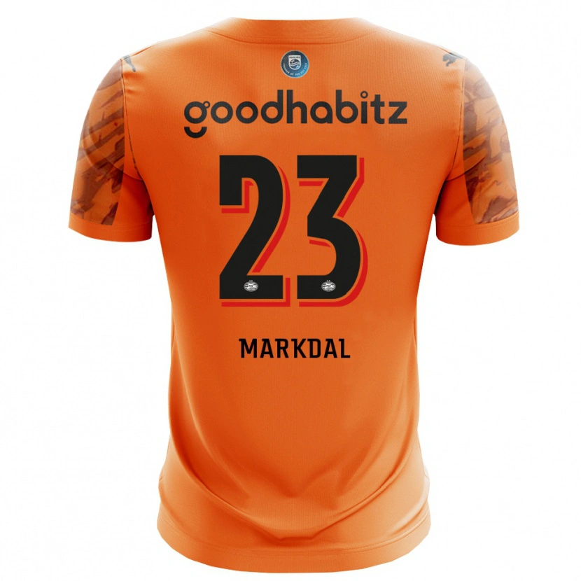 Danxen Mujer Camiseta Mikkel Markdal #23 Naranja Negro Portero Equipación 2025/26 La Camisa México