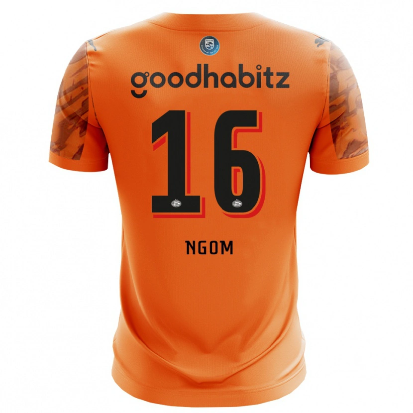 Danxen Mujer Camiseta Khadim Ngom #16 Naranja Negro Portero Equipación 2025/26 La Camisa México