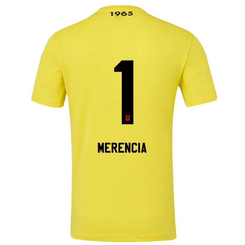 Danxen Mujer Camiseta Leandro Merencia #1 Amarillo Negro Portero Equipación 2025/26 La Camisa México