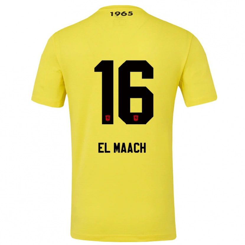 Danxen Mujer Camiseta Issam El Maach #16 Amarillo Negro Portero Equipación 2025/26 La Camisa México