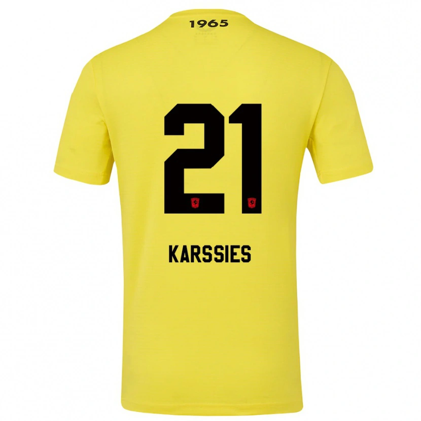 Danxen Mujer Camiseta Sam Karssies #21 Amarillo Negro Portero Equipación 2025/26 La Camisa México