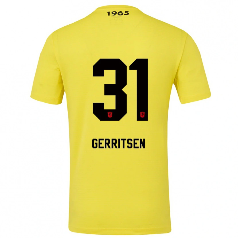 Danxen Mujer Camiseta Yannick Gerritsen #31 Amarillo Negro Portero Equipación 2025/26 La Camisa México