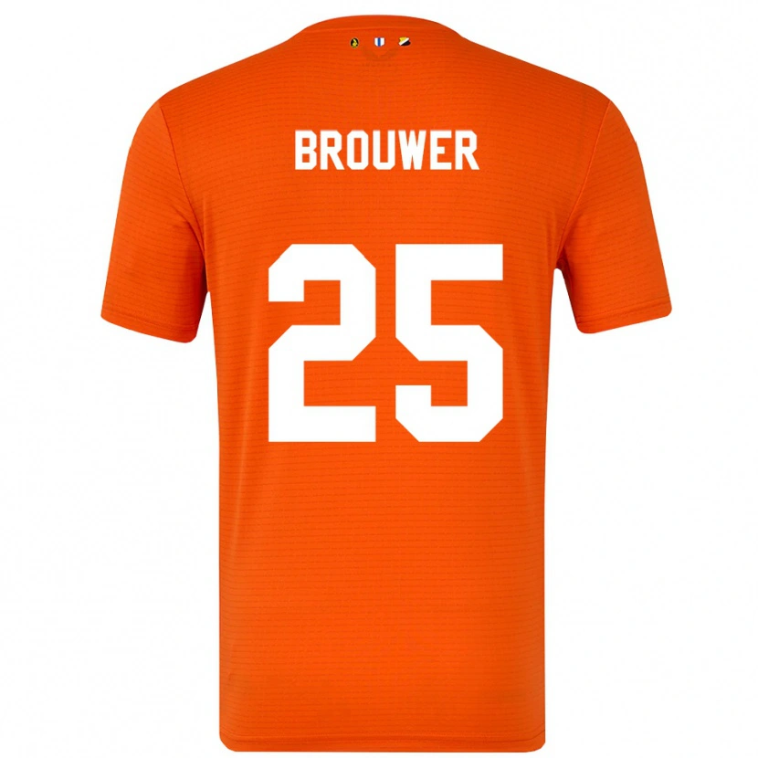 Danxen Mujer Camiseta Michael Brouwer #25 Naranja Negro Portero Equipación 2025/26 La Camisa México