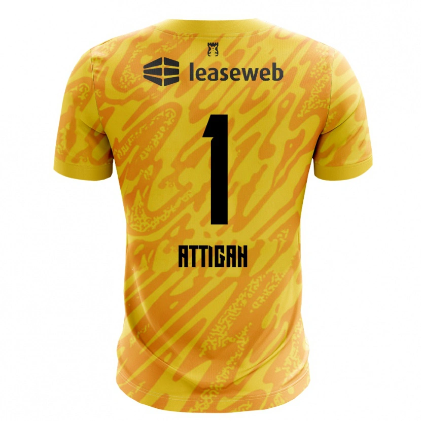 Danxen Mujer Camiseta Quenten Attigah #1 Naranja Amarillo Negro Portero Equipación 2025/26 La Camisa México