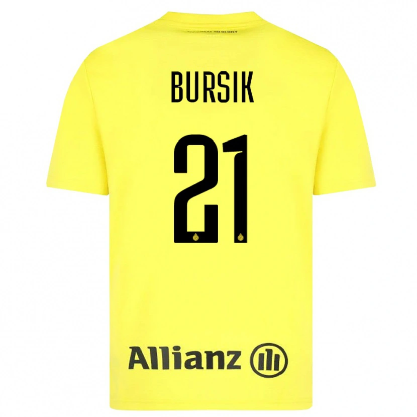 Danxen Mujer Camiseta Josef Bursik #21 Amarillo Negro Portero Equipación 2025/26 La Camisa México