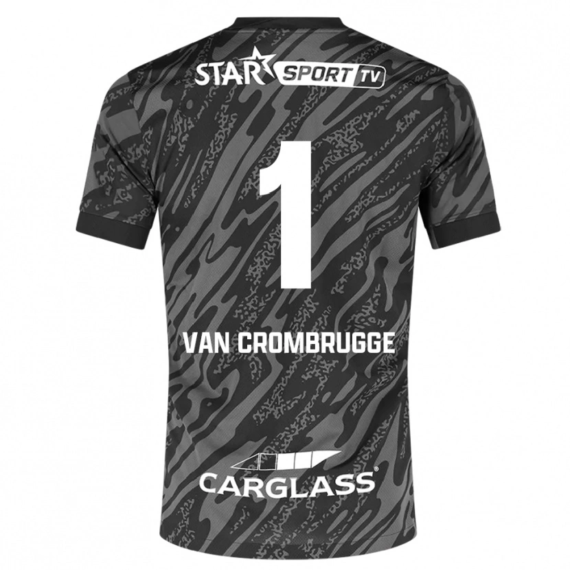 Danxen Mujer Camiseta Hendrik Van Crombrugge #1 Gris Oscuro Negro Portero Equipación 2025/26 La Camisa México