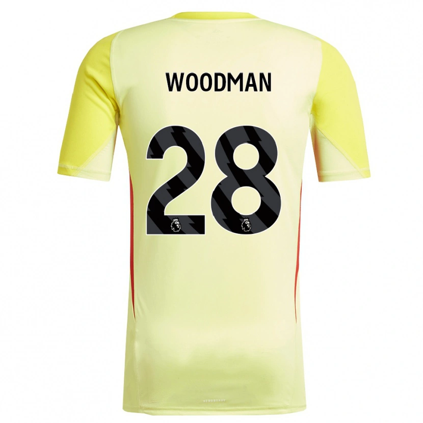 Danxen Mujer Camiseta Freddie Woodman #28 Amarillo Rojo Portero Equipación 2025/26 La Camisa México