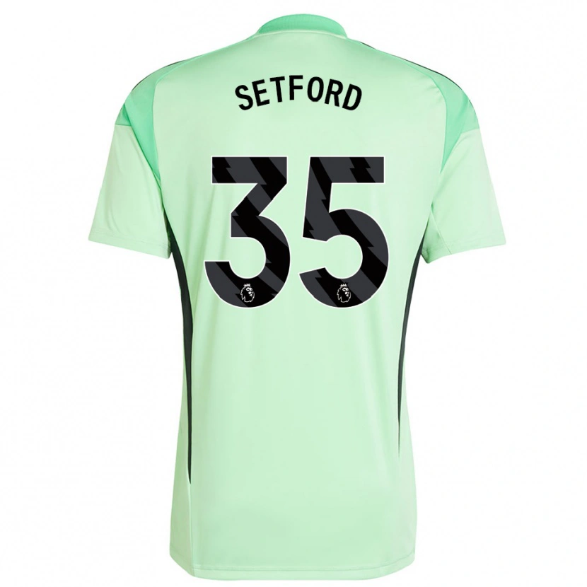 Danxen Mujer Camiseta Tommy Setford #35 Verde Claro Negro Portero Equipación 2025/26 La Camisa México