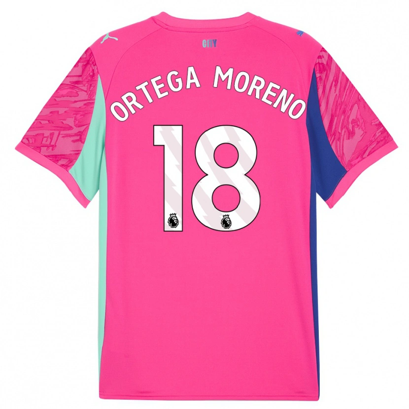 Danxen Mujer Camiseta Stefan Ortega #18 Rosa Rosa Portero Equipación 2025/26 La Camisa México