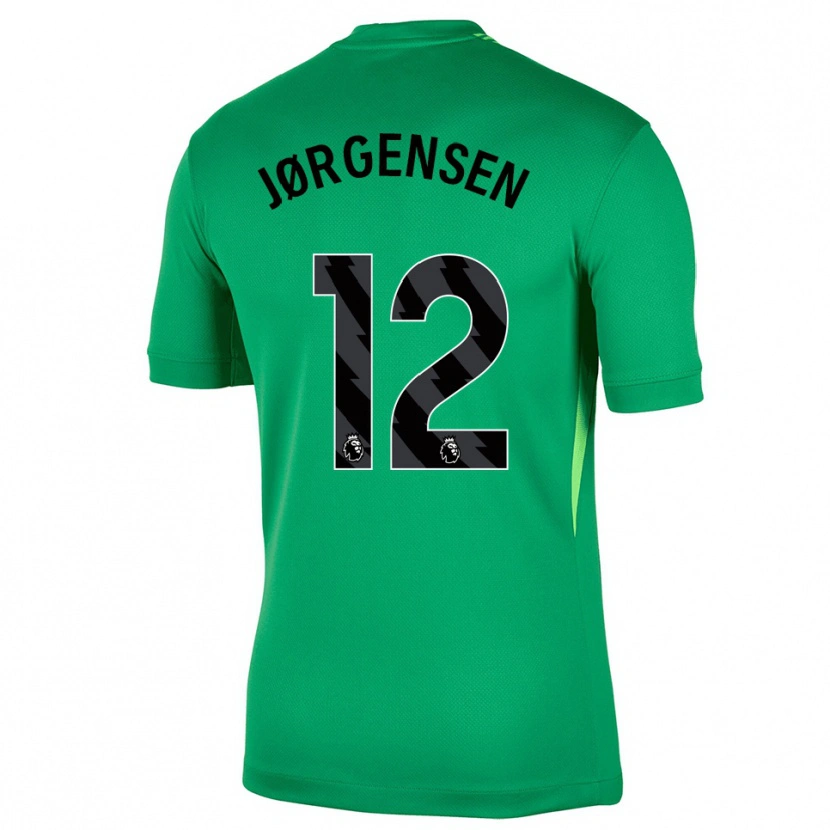 Danxen Mujer Camiseta Filip Jørgensen #12 Verde Negro Portero Equipación 2025/26 La Camisa México