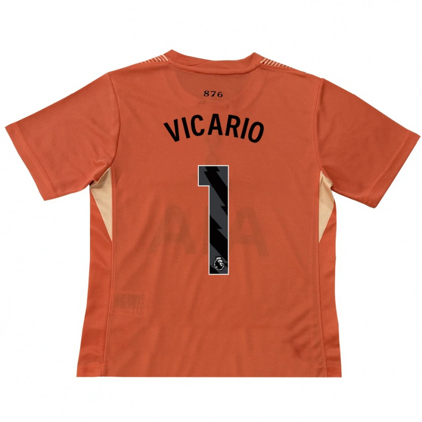 Danxen Mujer Camiseta Guglielmo Vicario #1 Naranja Negro Portero Equipación 2025/26 La Camisa México