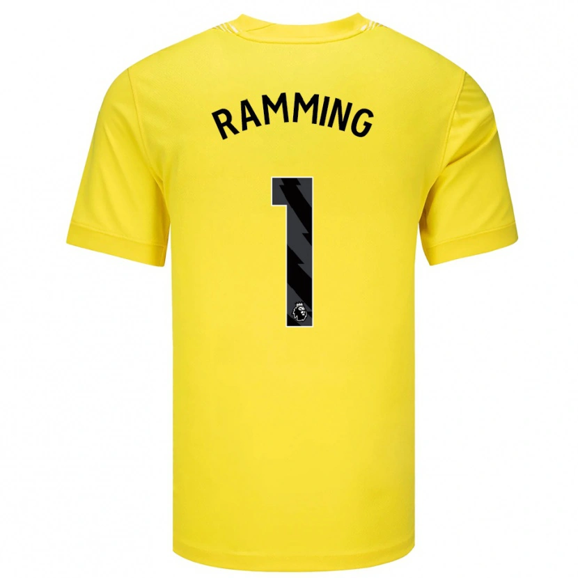 Danxen Mujer Camiseta Nils Ramming #1 Amarillo Negro Portero Equipación 2025/26 La Camisa México