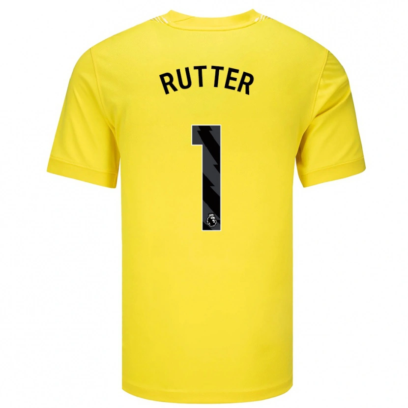 Danxen Mujer Camiseta William Rutter #1 Amarillo Negro Portero Equipación 2025/26 La Camisa México