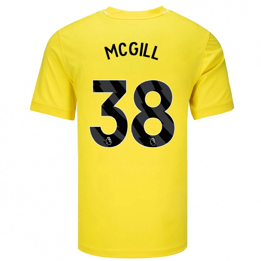 Danxen Mujer Camiseta Tom McGill #38 Amarillo Negro Portero Equipación 2025/26 La Camisa México