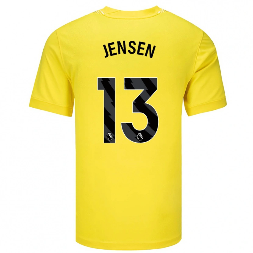 Danxen Mujer Camiseta Sebastian Jensen #13 Amarillo Negro Portero Equipación 2025/26 La Camisa México