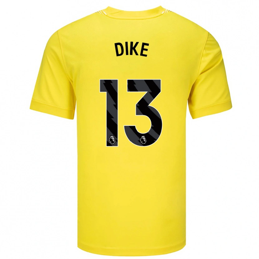 Danxen Mujer Camiseta Michael Dike #13 Amarillo Negro Portero Equipación 2025/26 La Camisa México