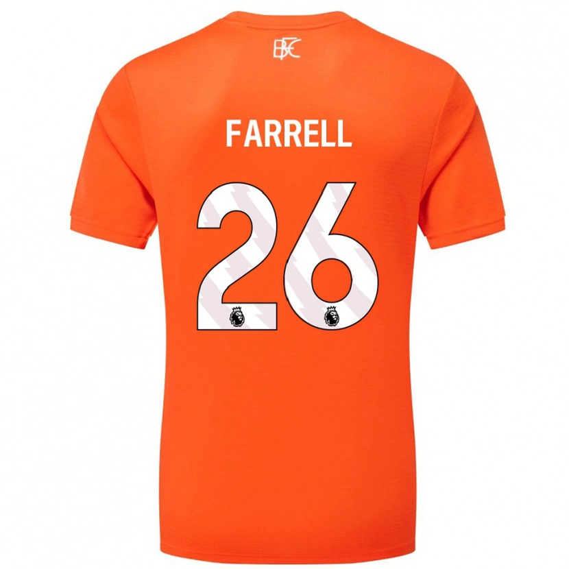 Danxen Mujer Camiseta Lucy Farrell #26 Naranja Blanco Portero Equipación 2025/26 La Camisa México