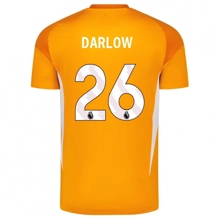Danxen Mujer Camiseta Karl Darlow #26 Naranja Blanco Portero Equipación 2025/26 La Camisa México