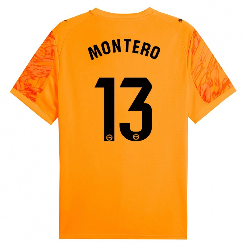 Danxen Mujer Camiseta Rubén Montero #13 Naranja Negro Portero Equipación 2025/26 La Camisa México