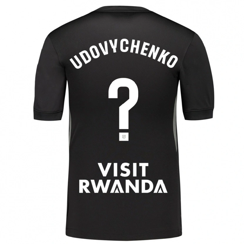 Danxen Mujer Camiseta Glib Udovychenko #0 Negro Blanco Portero Equipación 2025/26 La Camisa México