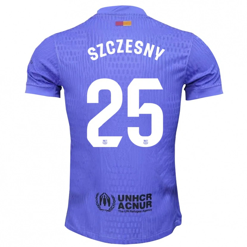 Danxen Mujer Camiseta Wojciech Szczesny #25 Azul Negro Portero Equipación 2025/26 La Camisa México