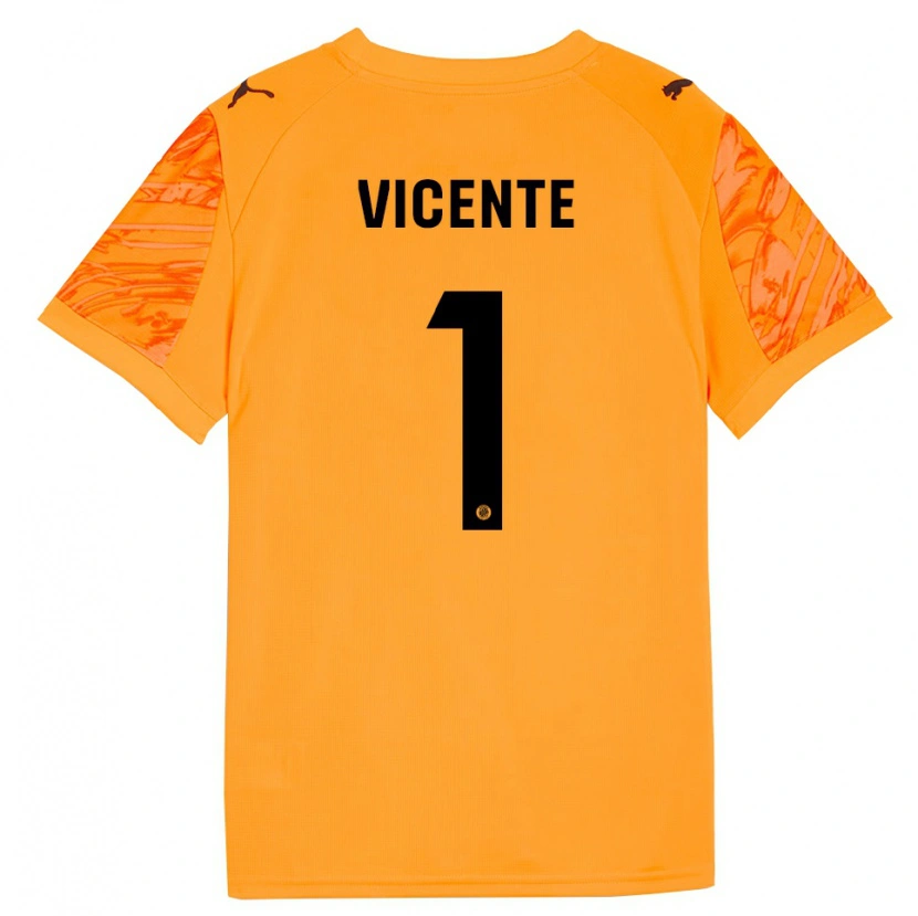 Danxen Mujer Camiseta Diego Vicente #1 Naranja Negro Portero Equipación 2025/26 La Camisa México