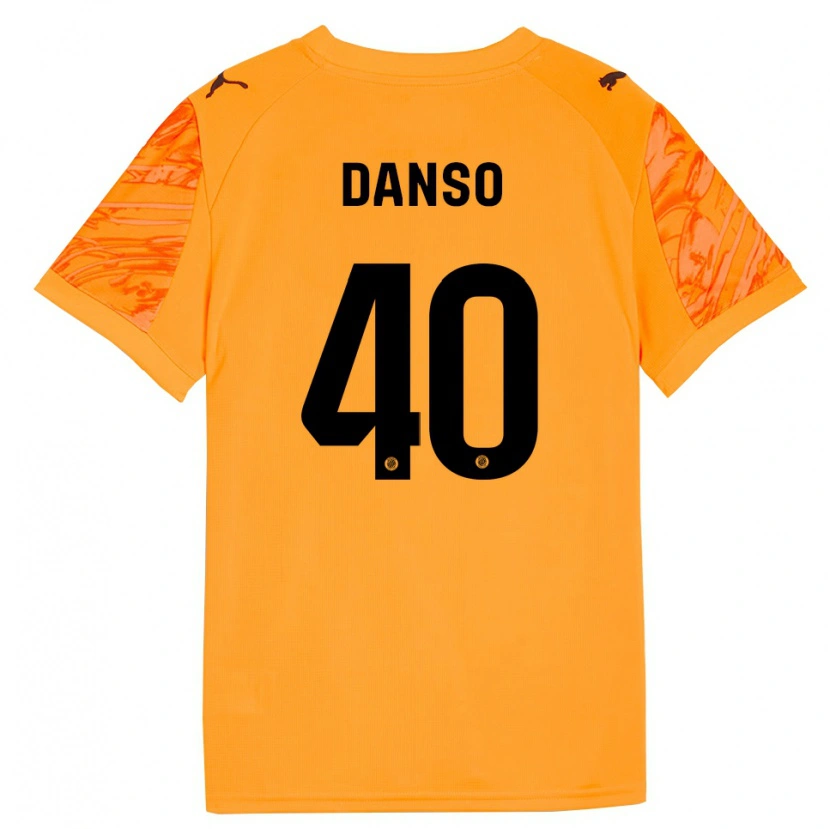 Danxen Mujer Camiseta Jordi Danso #40 Naranja Negro Portero Equipación 2025/26 La Camisa México