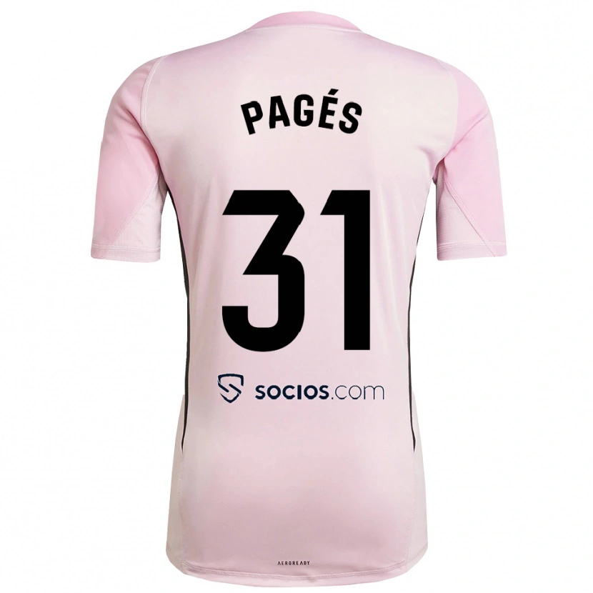 Danxen Mujer Camiseta Lukas Pagés #31 Rosa Negro Portero Equipación 2025/26 La Camisa México