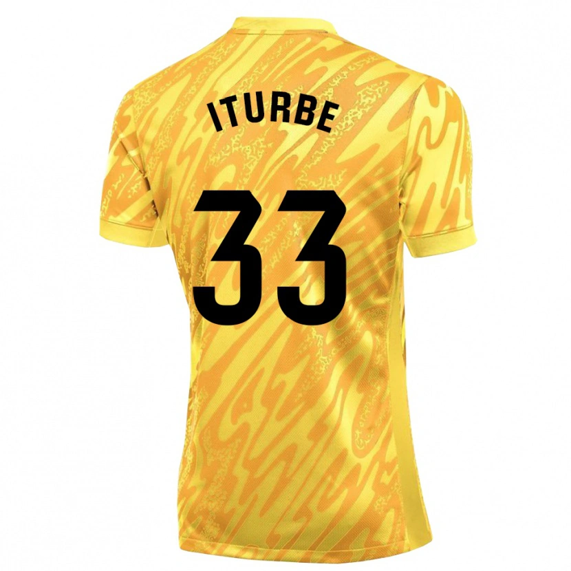 Danxen Mujer Camiseta Alejandro Iturbe #33 Amarillo Negro Portero Equipación 2025/26 La Camisa México