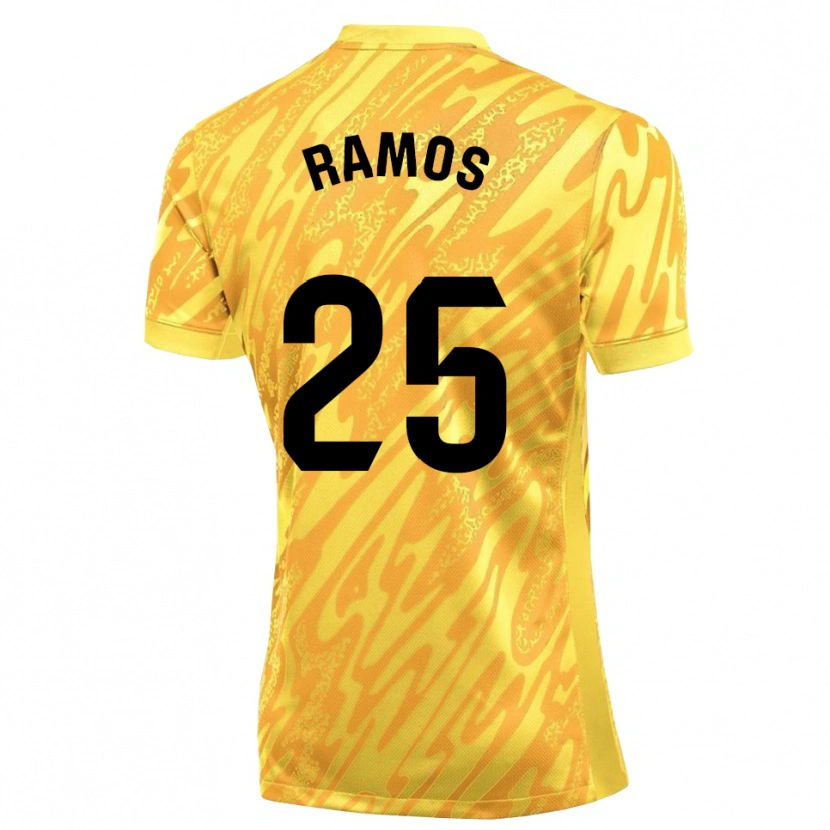 Danxen Mujer Camiseta Alejandro Ramos #25 Amarillo Negro Portero Equipación 2025/26 La Camisa México