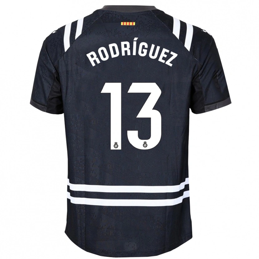 Danxen Mujer Camiseta Joel Rodríguez #13 Negro Blanco Portero Equipación 2025/26 La Camisa México
