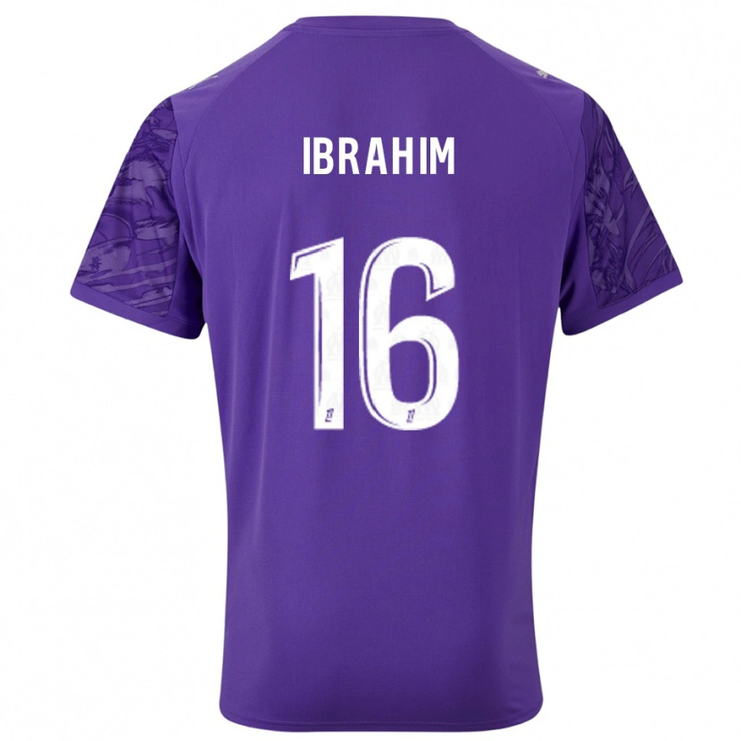 Danxen Mujer Camiseta Ayman Ibrahim #16 Púrpura Blanco Portero Equipación 2025/26 La Camisa México