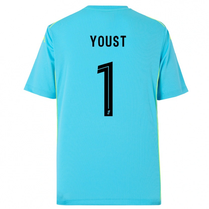 Danxen Mujer Camiseta Matys Youst #1 Azul Cielo Negro Portero Equipación 2025/26 La Camisa México