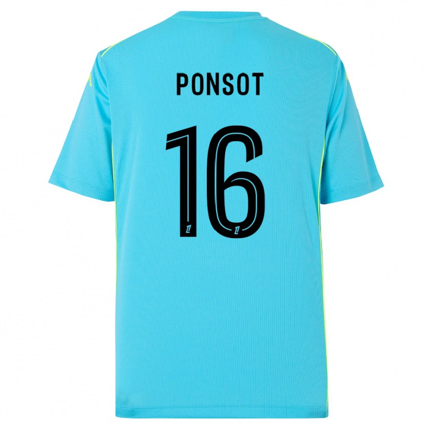 Danxen Mujer Camiseta Martin Ponsot #16 Azul Cielo Negro Portero Equipación 2025/26 La Camisa México