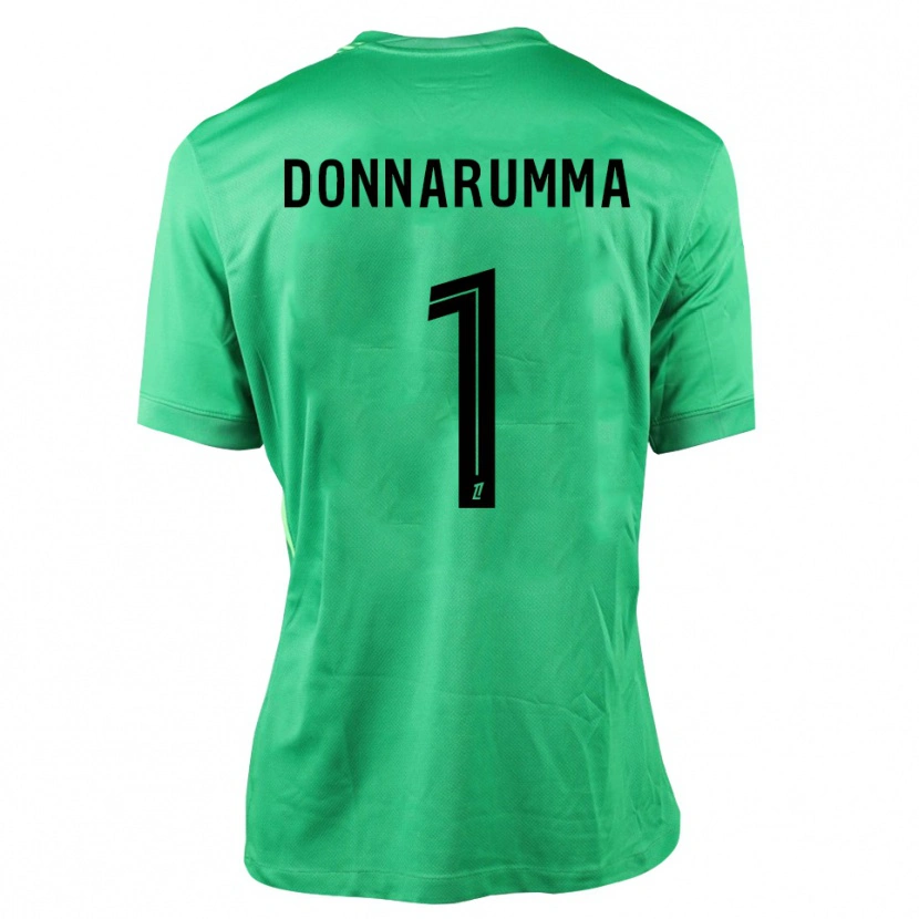 Danxen Mujer Camiseta Gianluigi Donnarumma #1 Verde Negro Portero Equipación 2025/26 La Camisa México