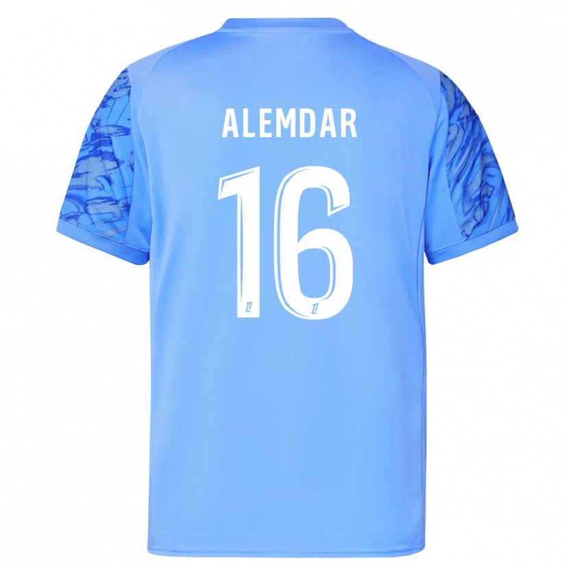 Danxen Mujer Camiseta Doğan Alemdar #16 Azul Blanco Portero Equipación 2025/26 La Camisa México