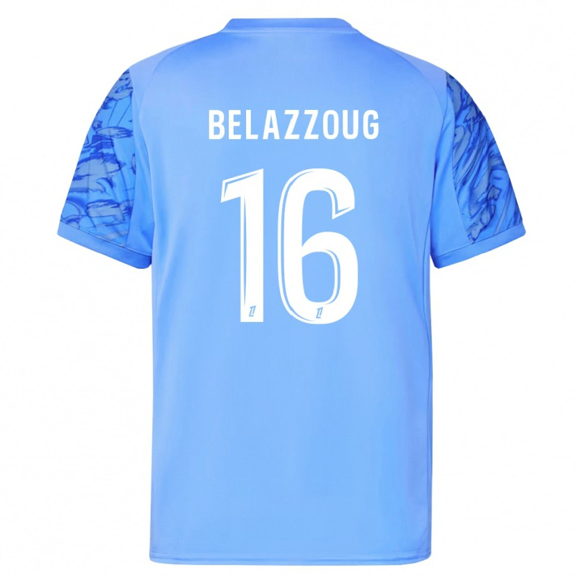 Danxen Mujer Camiseta Kilian Belazzoug #16 Azul Blanco Portero Equipación 2025/26 La Camisa México