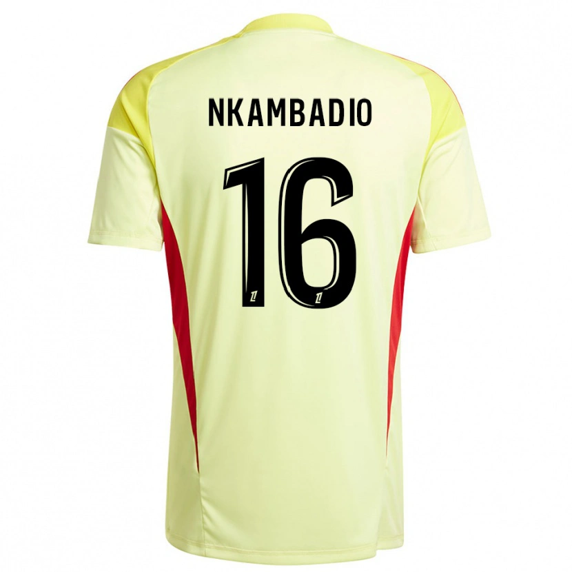 Danxen Mujer Camiseta Obed Nkambadio #16 Negro Amarillo Claro Portero Equipación 2025/26 La Camisa México