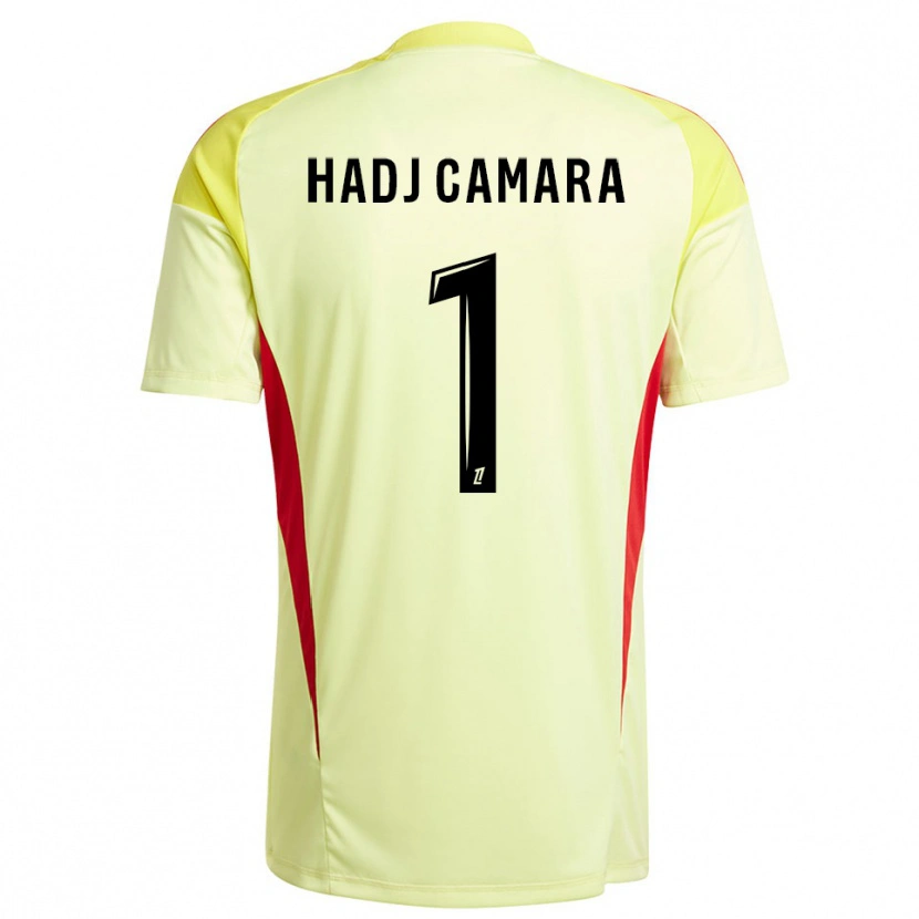 Danxen Mujer Camiseta El Hadj Camara #1 Negro Amarillo Claro Portero Equipación 2025/26 La Camisa México