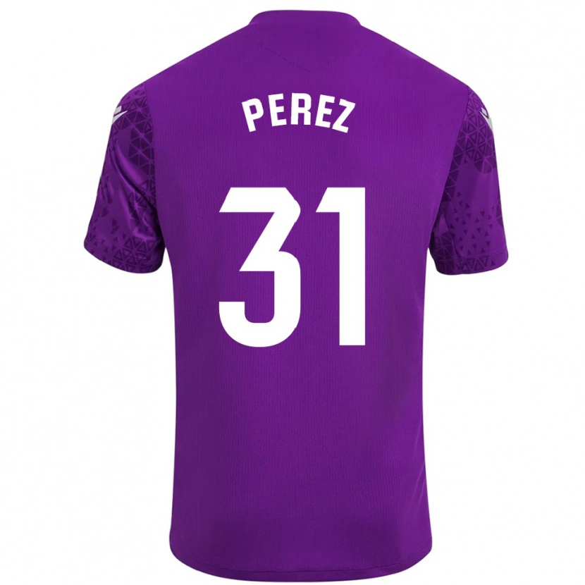 Danxen Mujer Camiseta Ángel Pérez #31 Púrpura Blanco Oscuro Portero Equipación 2025/26 La Camisa México