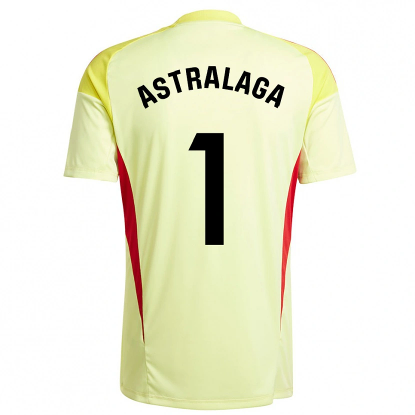 Danxen Mujer Camiseta Ander Astralaga #1 Negro Amarillo Claro Portero Equipación 2025/26 La Camisa México