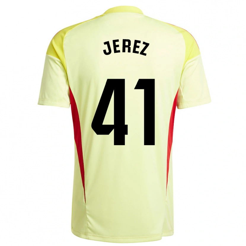 Danxen Mujer Camiseta Adrián Jerez #41 Negro Amarillo Claro Portero Equipación 2025/26 La Camisa México