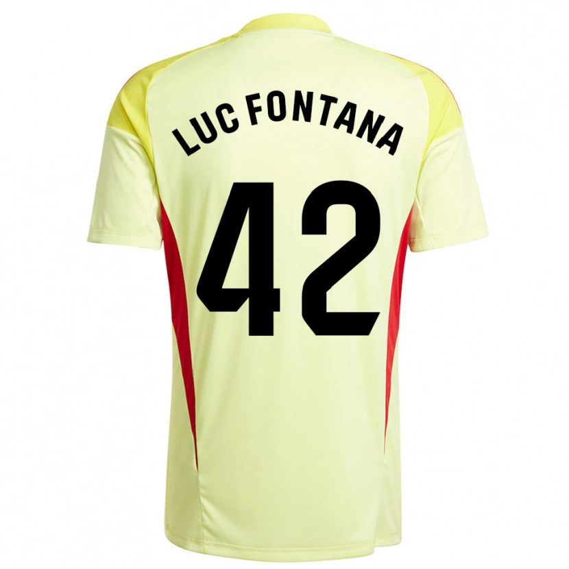 Danxen Mujer Camiseta Jean Luc Fontana #42 Negro Amarillo Claro Portero Equipación 2025/26 La Camisa México