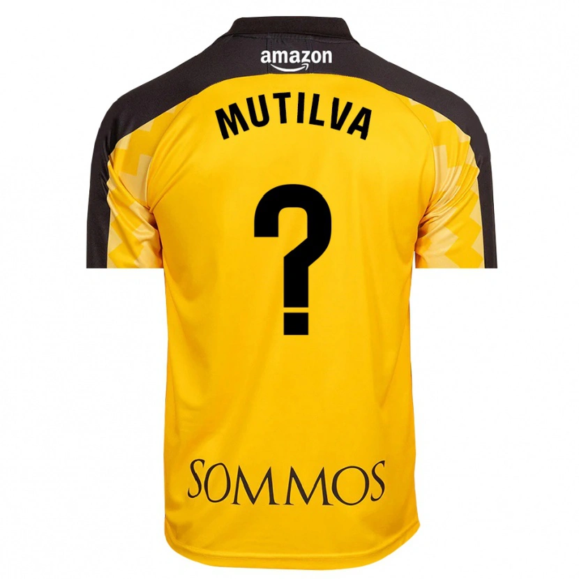 Danxen Mujer Camiseta Aimar Mutilva #0 Amarillo Negro Portero Equipación 2025/26 La Camisa México
