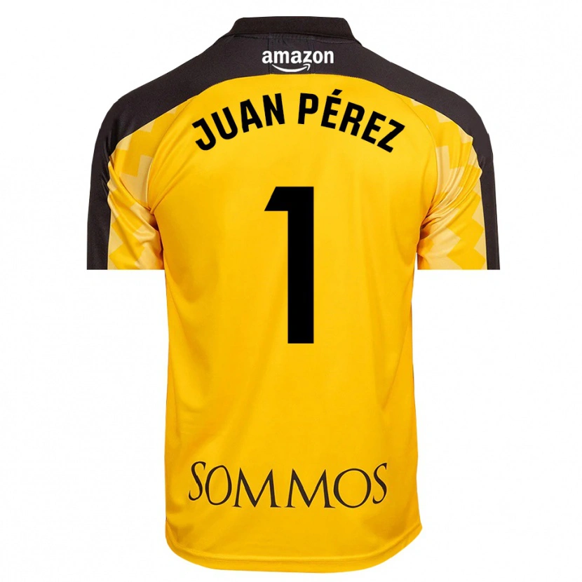 Danxen Mujer Camiseta Juan Pérez #1 Amarillo Negro Portero Equipación 2025/26 La Camisa México