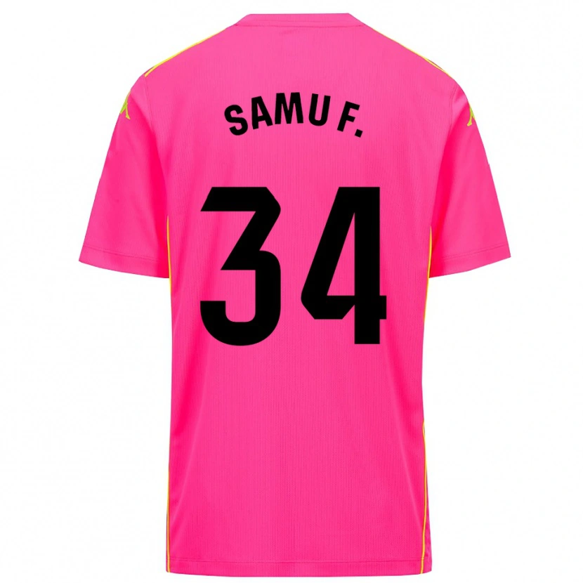 Danxen Mujer Camiseta Samu Fernández #34 Negro Rosa Profundo Portero Equipación 2025/26 La Camisa México
