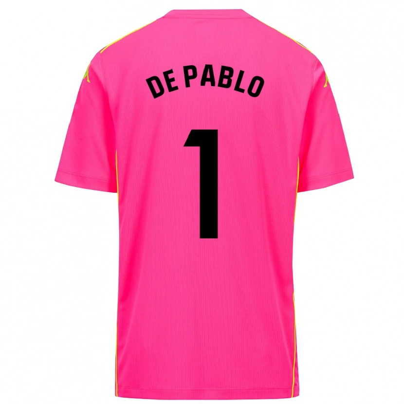 Danxen Mujer Camiseta Álvaro de Pablo #1 Negro Rosa Profundo Portero Equipación 2025/26 La Camisa México