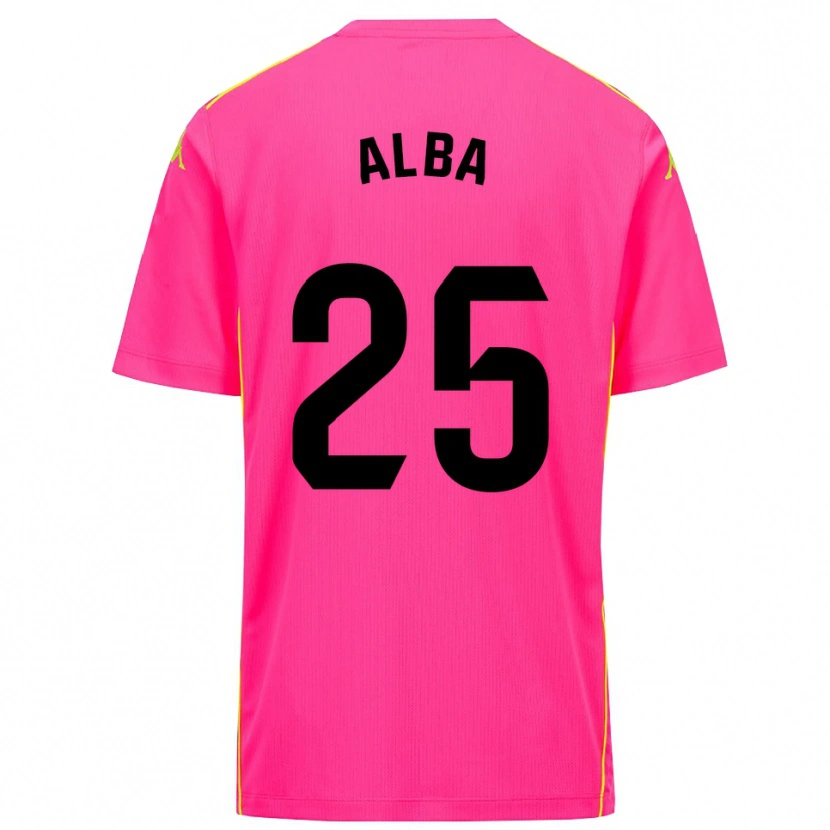 Danxen Mujer Camiseta Alba Acebes Rodríguez #25 Negro Rosa Profundo Portero Equipación 2025/26 La Camisa México
