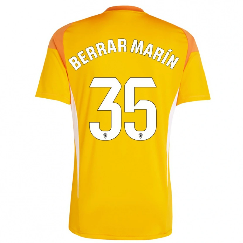 Danxen Mujer Camiseta Sergio Berrar #35 Amarillo Naranja Oscuro Portero Equipación 2025/26 La Camisa México